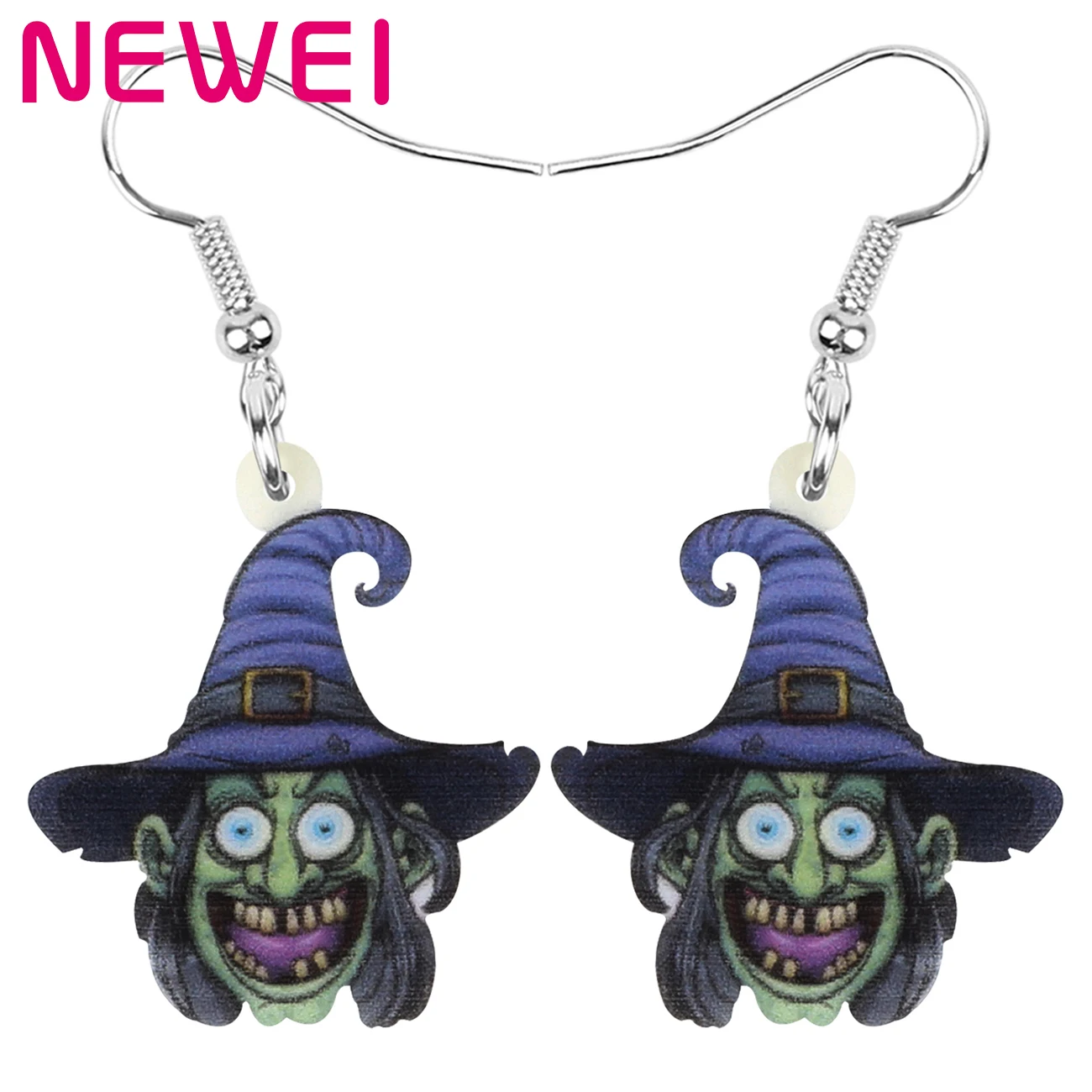 

Halloween Acrylic Zombie Witch Earrings Drop Dangle Horrible Fashion Jewelry Charms For Women Girls Teens Kids Trendy Gifts, Multi color