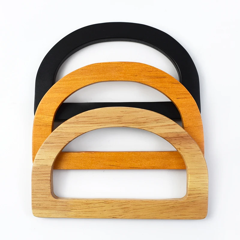 

Deepeel XP021 15*9.5cm Handmade Handbag Accessories Solid Wood Wallet Frame D-shaped Wooden Bags Handles