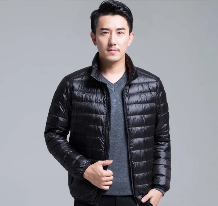 

Men's new lightweight down jacket Men's standing-collar winter coat Big size men's light down jacket wholesale, Picture