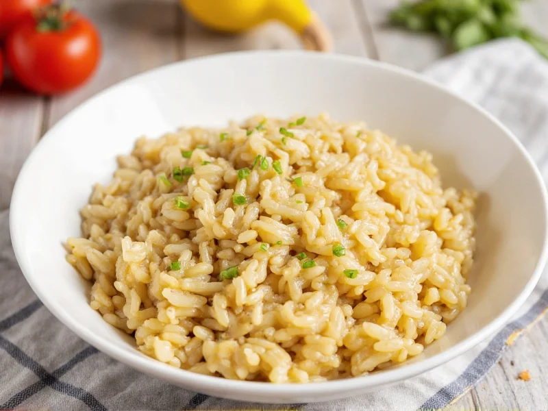 Finished homemade rice a roni in white bowl