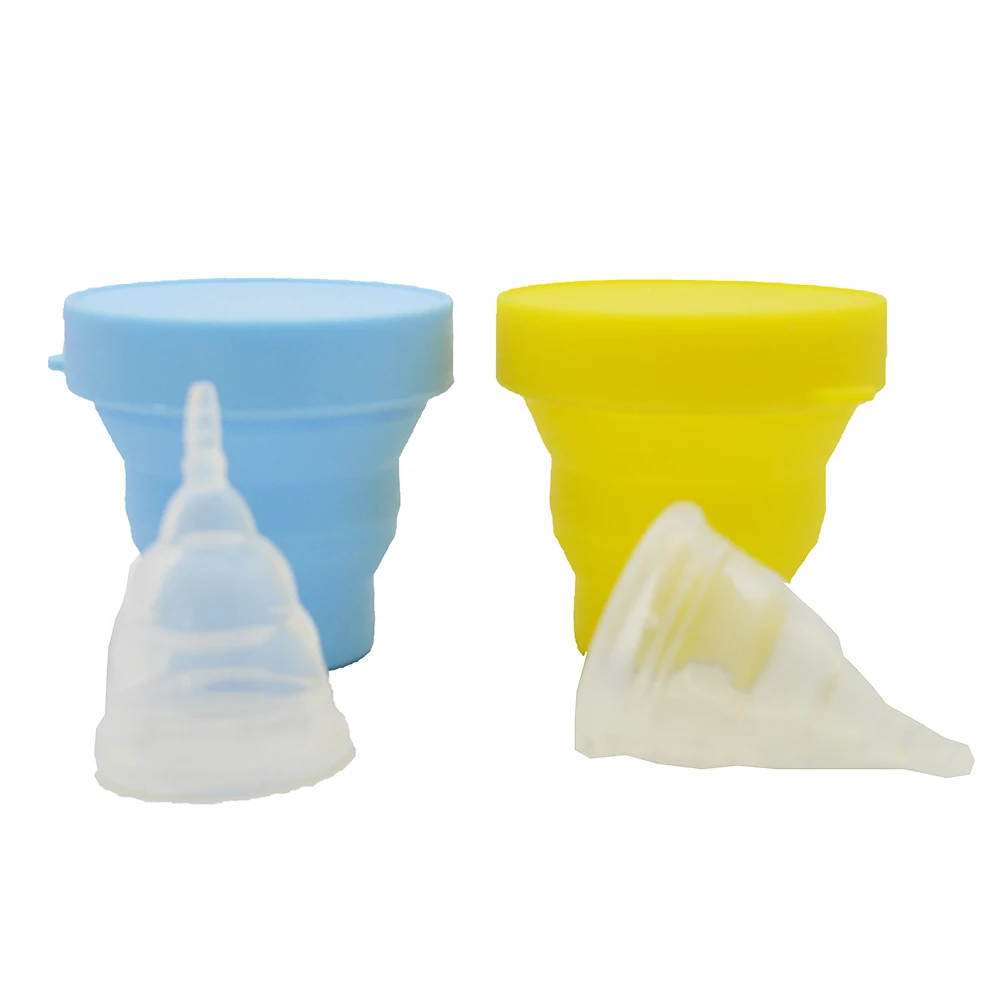 

OEM Organic Menstrual Cup Reusable Cup Menstrual With Cup, Blue, yellow