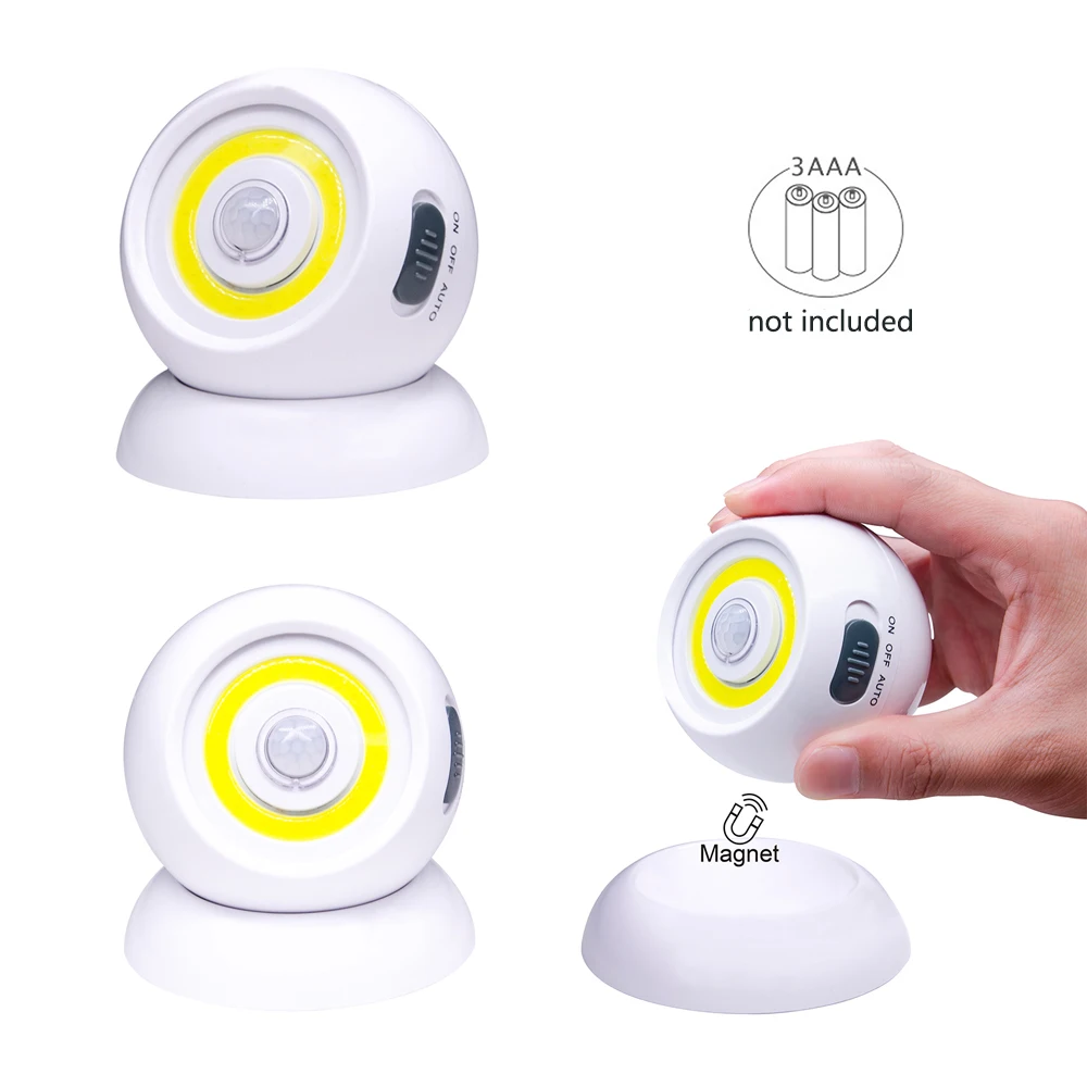 Multi-function 360 Degree Rotation Pir Body Magnetic Wall Light ...