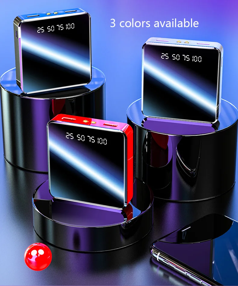 New Full Mirror Power Banks Digital Display 10000mah Mobile Phone Charger - ANKUX.COM