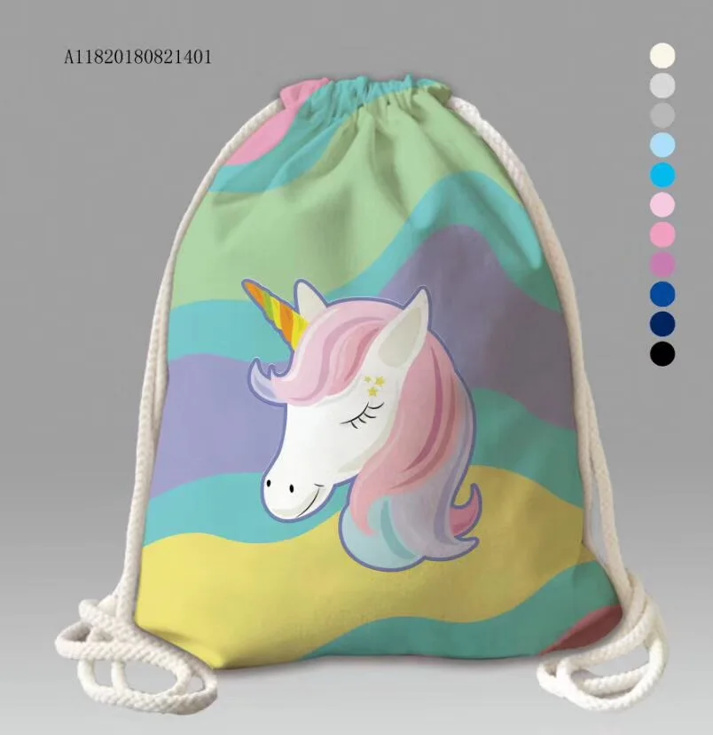 

drawstring polyester unicorn backpack