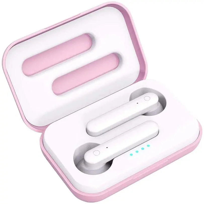 

True Wireless Earbuds Bluetooth Headphones Touch Control with Wireless Charging Case Atomizador Usb Amazon Basics Earbuds, White