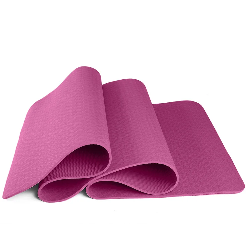 

Custom New Design Premium 8mm Environment Friendly Anti Slip TPE Yoga Mat In Bulk, Blue/purple/black/green/pink/violet