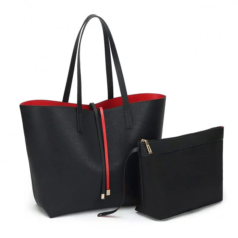 

2021 pu leather bags women purses shoulder handbags set new women black shoulder bag