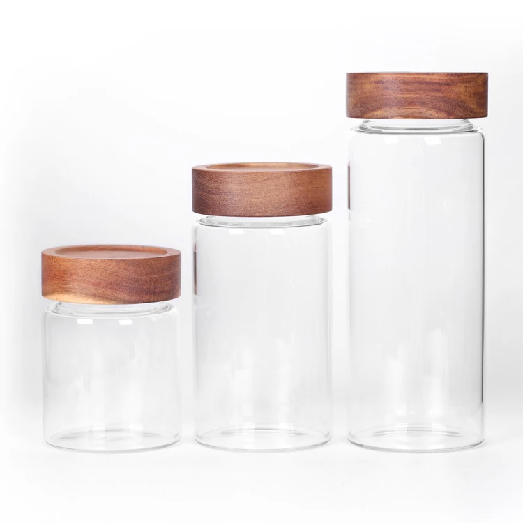 

Customized Wholesale Airtight glass jar Kitchen Food Storage Containers Borosilicate Glass Jar