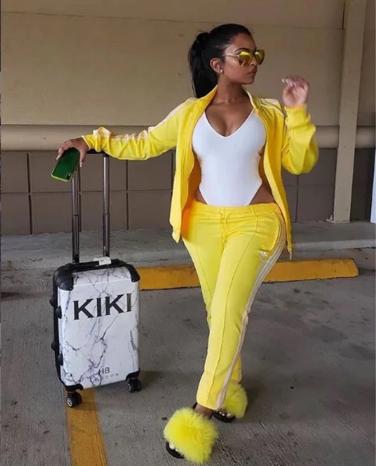 

Women Cotton Tracksuit Jogging Wear 2 Piece Pants Set Ladies Sweat Suits