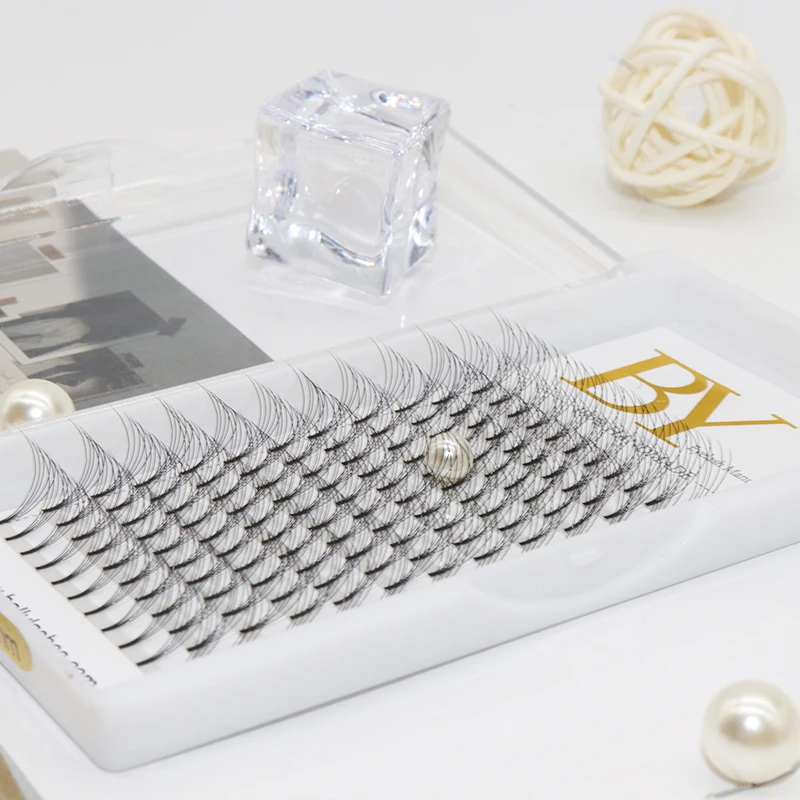 

Ballylashes Wholesale Hot Selling Premade fan Mink Eyelash Extensions Middle stem long stem short stem, Black