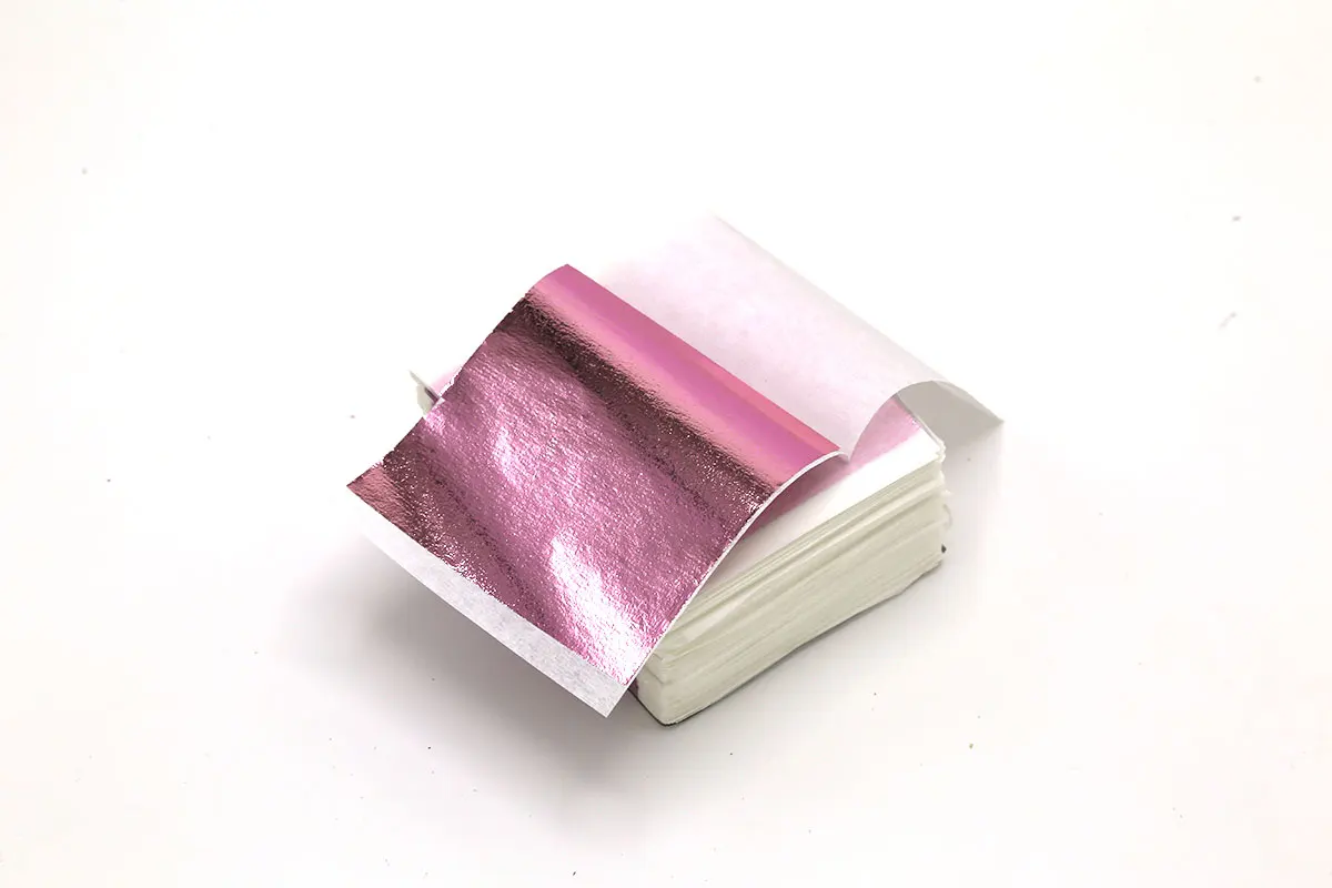 9厘米 x 9厘米颜色金箔纸粉红色金属板用于指甲护理