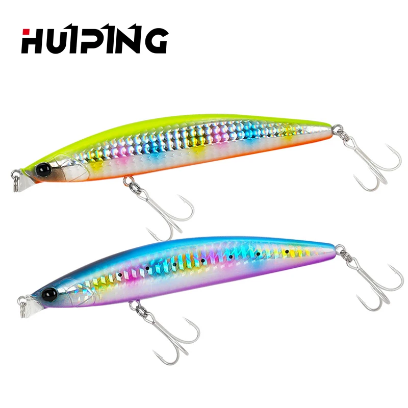 

Huiping 118mm 19g saltwater floating pesca large plastic bait artificial floating minnow fishing lures, 9colors