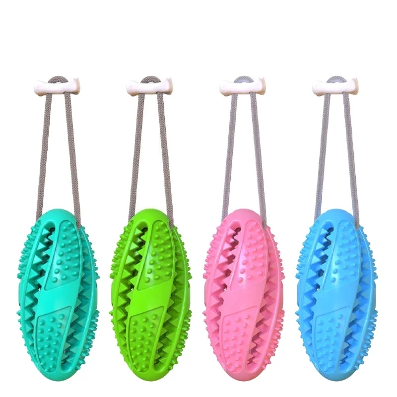 

TPR Pet Toy Dog Interactive Chew Toys Cleaning Tooth String Rope Olive Leaky Ball Dog Tooth brush For dogs