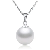 

Imitation freshwater pearl 925 sterling silver necklace pendant for women genuine Shell pearl jewelry 10-12mm wholesale price
