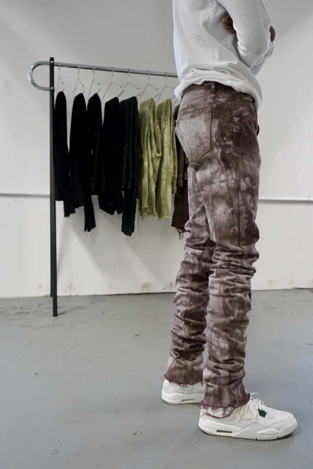 
DiZNEW Distressed Ripped Homme Fashion Custom Skinny Jeans Stacked Mens Jeans 