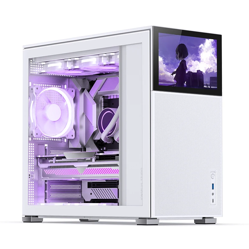 

Hot Sale Computer JONS-BO D41 MESH SCREEN White Middle Tower gaming case pc computer