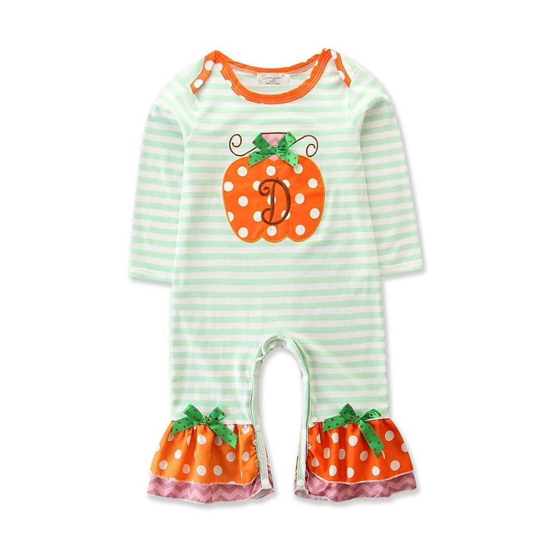 

Christmas Halloween Kids Clothing Baby Santa Claus Jumpsuits Pumpkin Romper Clothes For Tollders One-Piece Romper M123