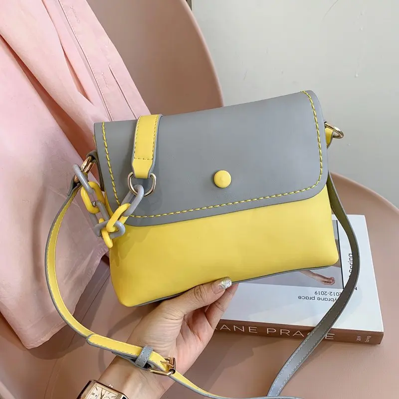 

Patone popular color 2021 illuminating ultimate grey Korean contrast color designer bag chain women crossbody bag