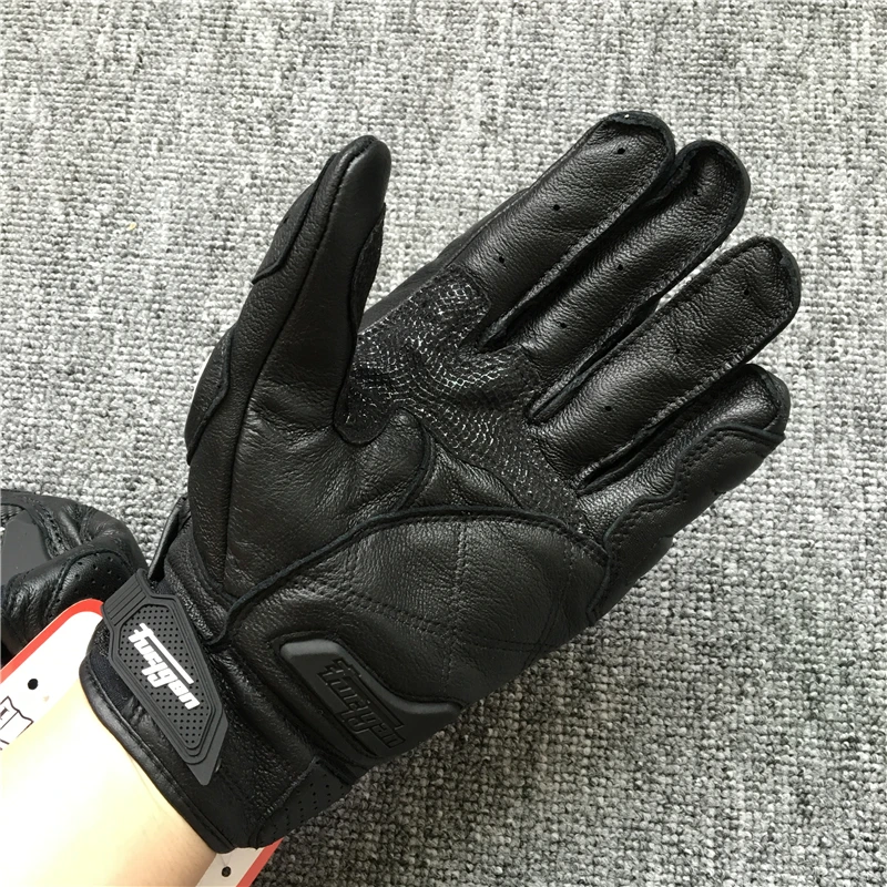 
Furygan Short Leather Motorcycle Gloves Men Motorbike Riding Gloves Full finger Breathable Moto Carbon Fiber Guante 