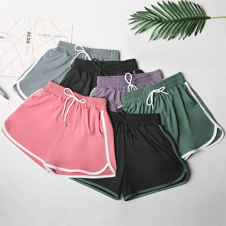 

Wholesale woman clothing solid color shorts for women yoga gym summer girls' shorts, Picture shown