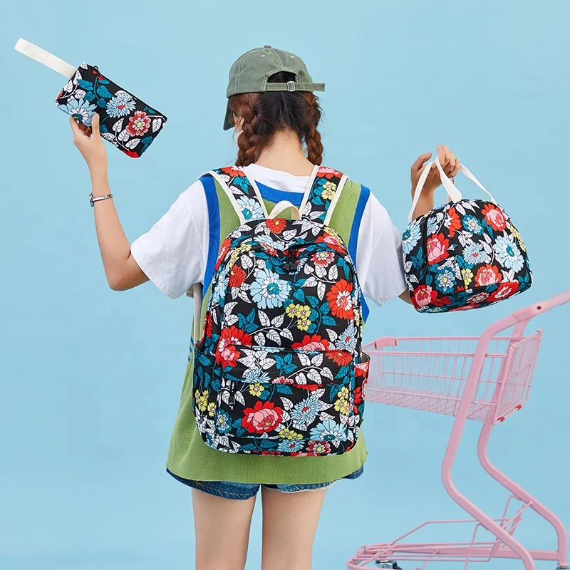 

high capacity backpacks girls Oxford waterproof cloth school bags 3 sets, 1 colors