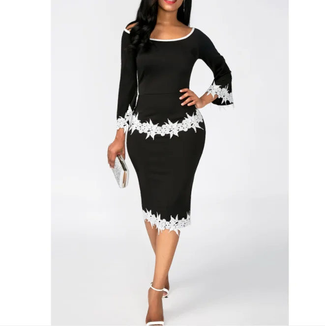 

Elegant prom dress Slim business full size suit round neck sexy plus size wear for sexy woman