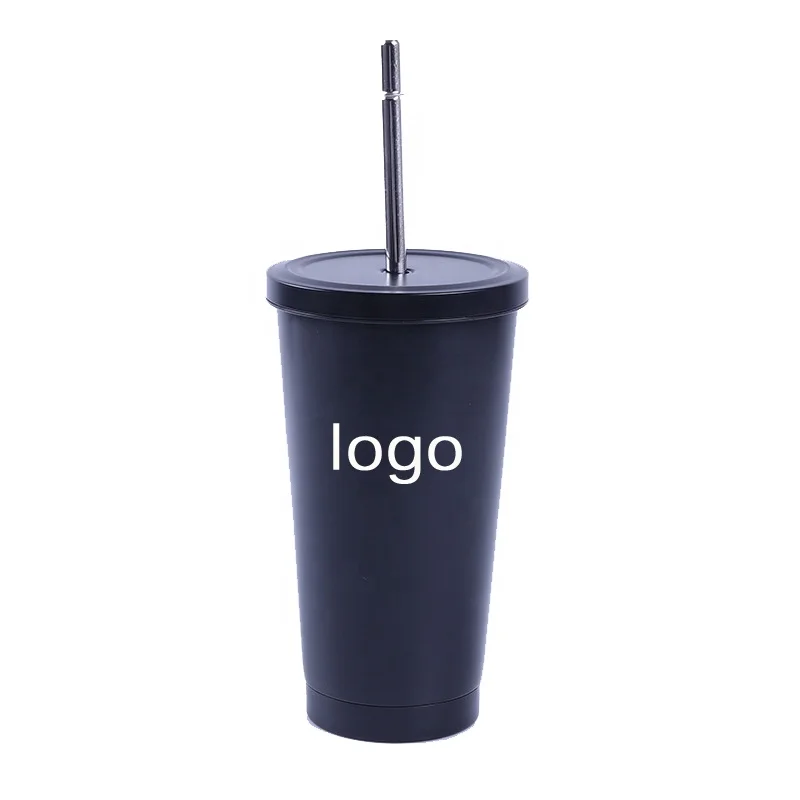 

YIDING Matte Black personalized Tumblers with Straw Flip Lids,Travel Mug Vacuum Insulated Coffee Beer Cup Steel Bottle, As is or customized