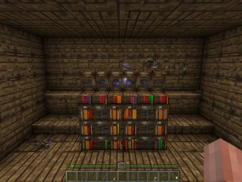 Proper enchantment table bookshelf arrangement in Minecraft