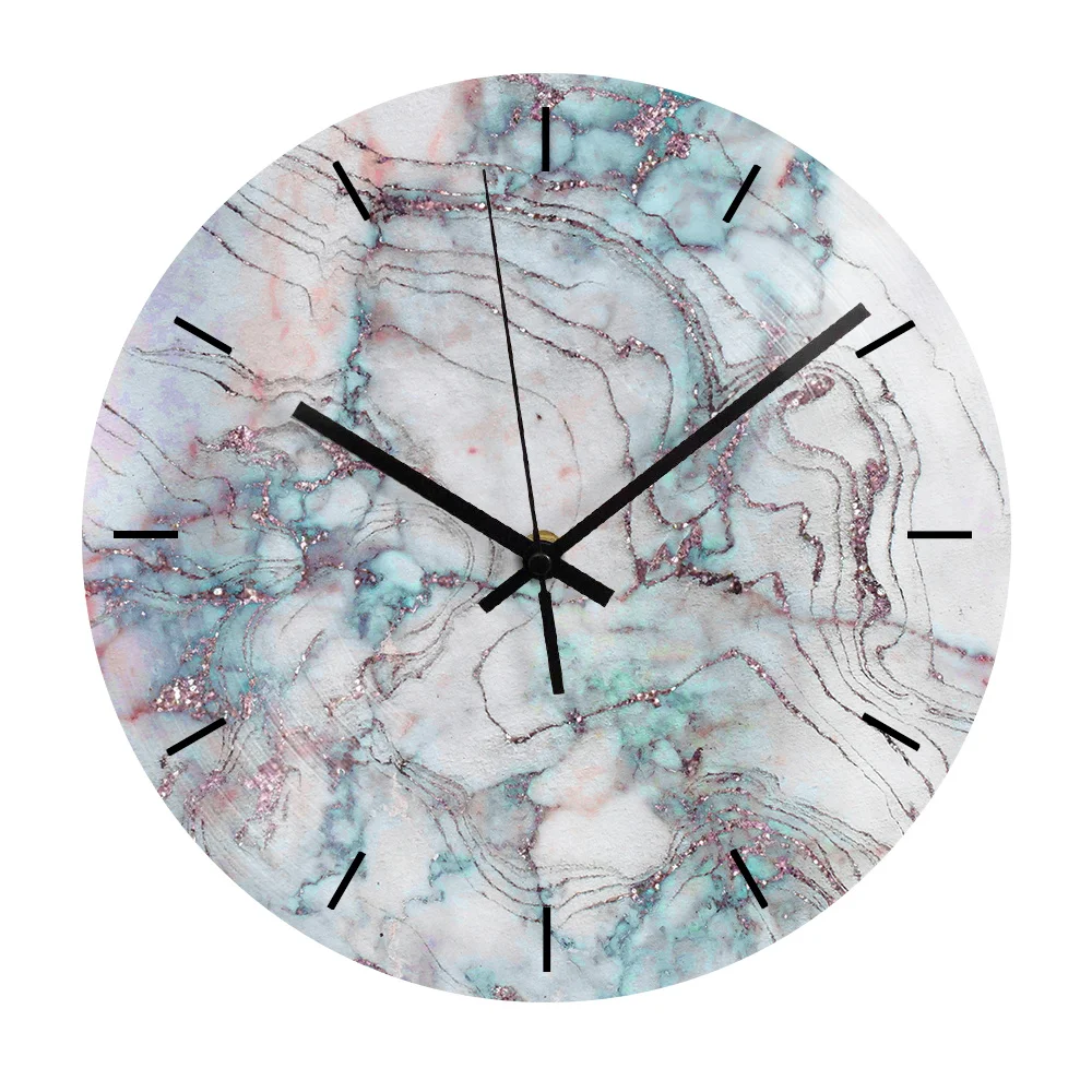 

Preciser High Quality Eco-friendly Material Printed Surface Glass Wall Clocks, Customized color