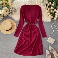 

Korean designs fall winter women slim bodycon knitted dress