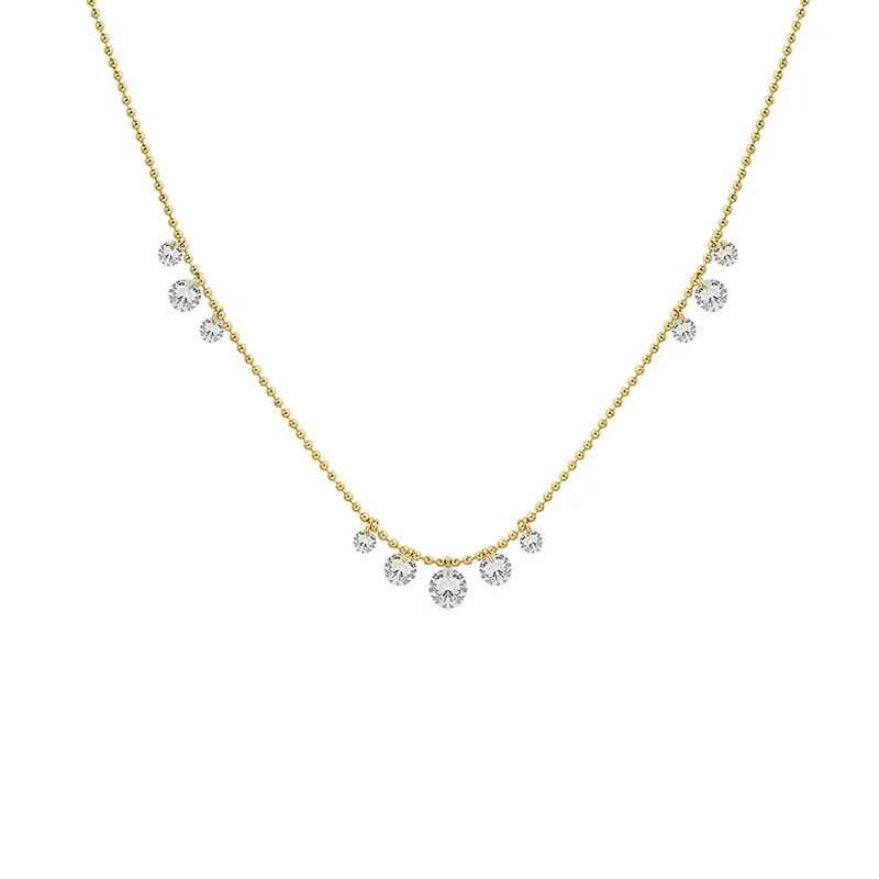 

Niche Design Jewelry Indifferent Style Dainty Zircon Stainless Steel Necklace