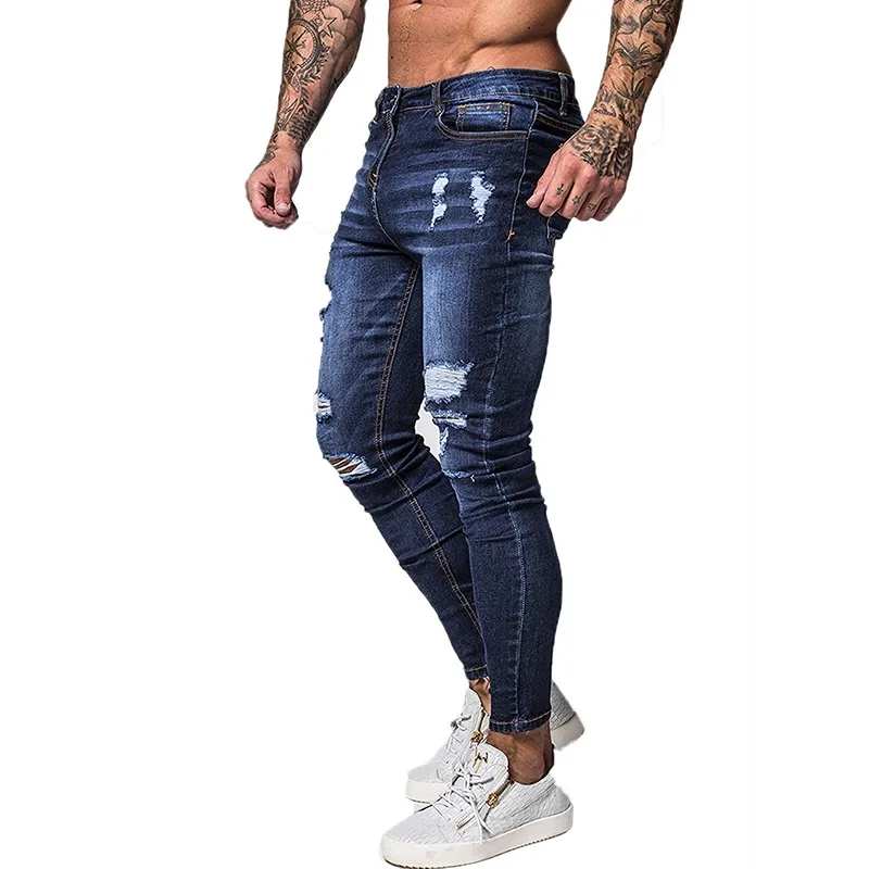 

2020 jeans wholesale man trousers skinny ripped pantalones jens pant for man jean denim mens pants