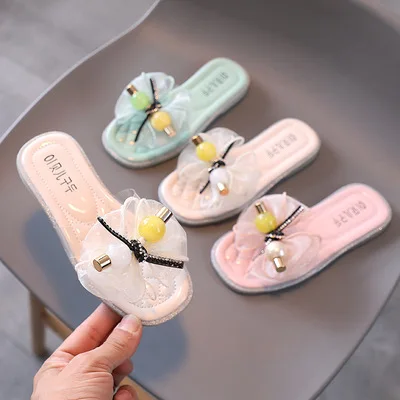

ChouShan OEM Pantoufles Pour Femmes Candy Outdoor Jelly Cool Flower Girls Platform Summer Slippers, Green/beige/pink