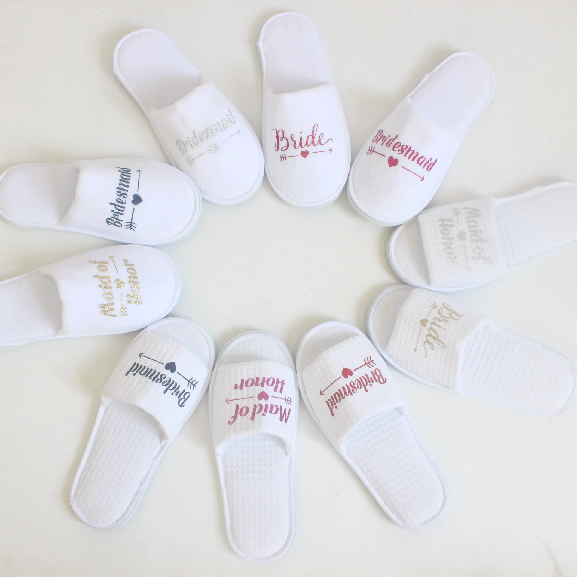 

Personalised Custom Made Cheap Disposable Hotel Slippers For Wedding Party Spa, Picture