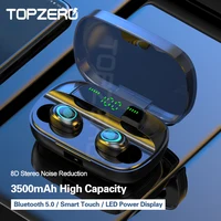 

3500mAh Charging Box Powerbank 8D Noise Reduction Touch Control BT 5.0 Touch Fingerprint Dual Call Earbud Earphone TWS Headphone