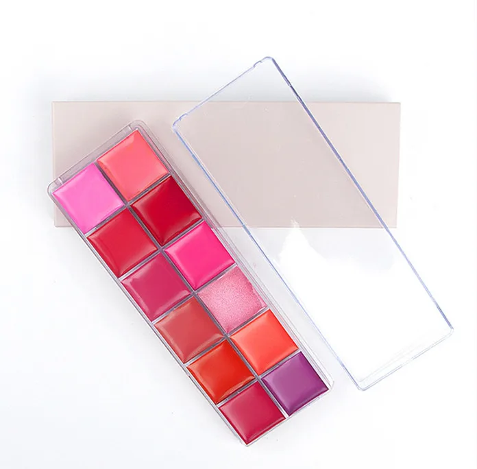 

Lipstick Make up Palette Color Glossy Finish Lipstick Moisturizing Lipstick Set 12 Colors Lip Palette