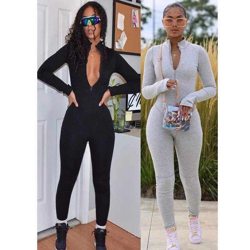 

Free Shipping sells zipper long sleeve jumpsuit for women a jumpsuit for women, Customized color