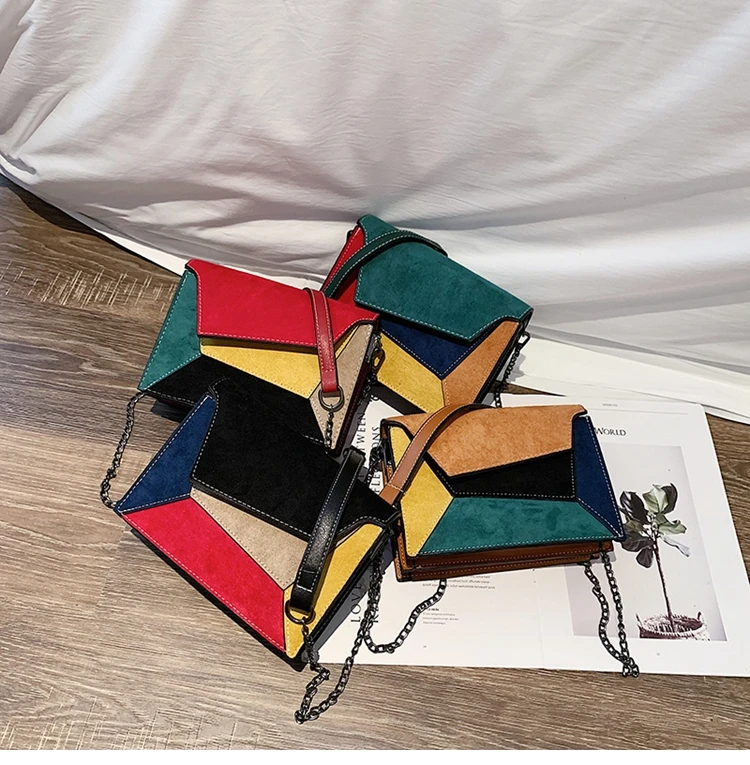 

2021 New Small SquarePurse Crossbody Bag Hit Color Shoulder Bag Fashionable Versatile Multi-layer Messenger Bag