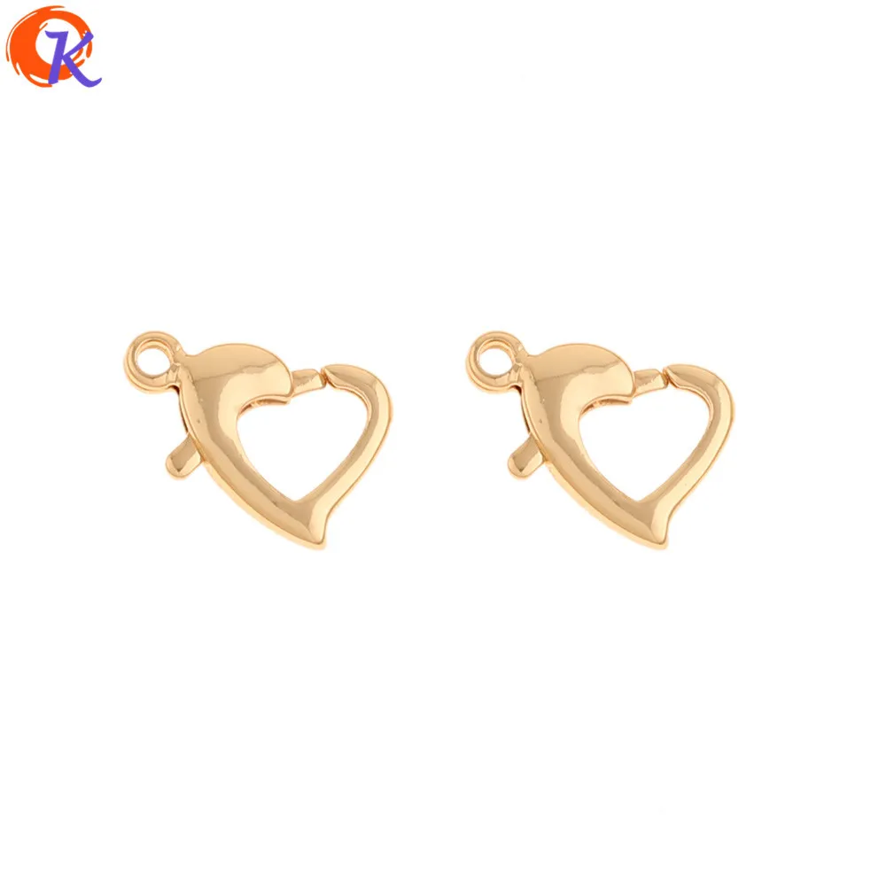 

Jewelry Accessories Cordial Design 40Pcs 9*13MM Jewelry Accessories Hand Made DIY Necklace Making Genuine Gold Plating Heart Sh