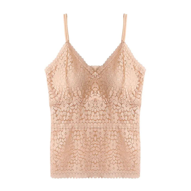 

New sexy lace tube top wrapped chest beautiful back girl with chest pad sling long vest underwear women bra underwear, 5 colors