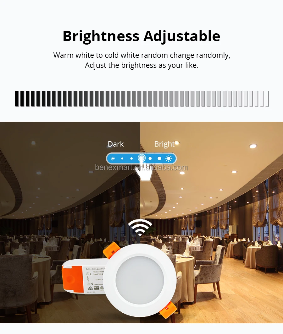 Benexmart ZigBee 3.0 Downlight Kit Smart RGBW 2.5 Inch Led Recessed Ceiling Light 9W Work with Smartthings Echo Smart Lighting - ANKUX.COM