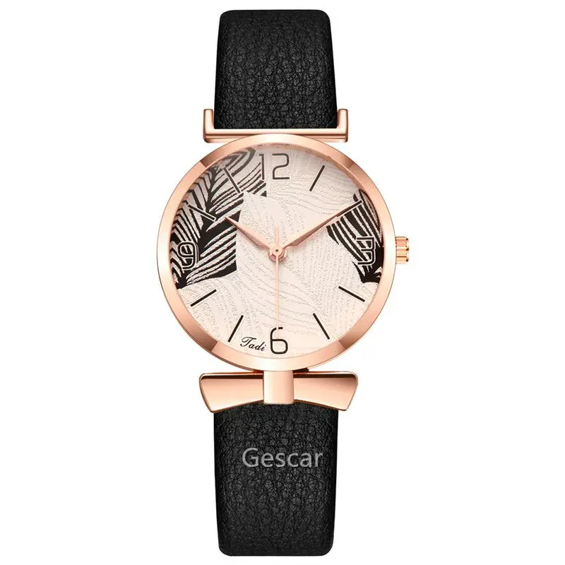 

Latest Design Jadi Arabic Numerals Fashion Women Leather Band Wristwatch Simple Causal Design Women Leather Watches