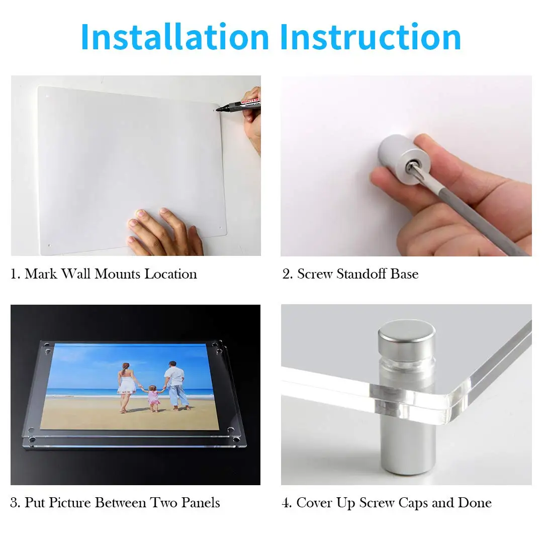 Acrylic Wall Frame Acrylic Wall Mount Picture Frames Certificate