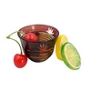 stock feature ribbed cut decoration Small copper red glass tea cup
