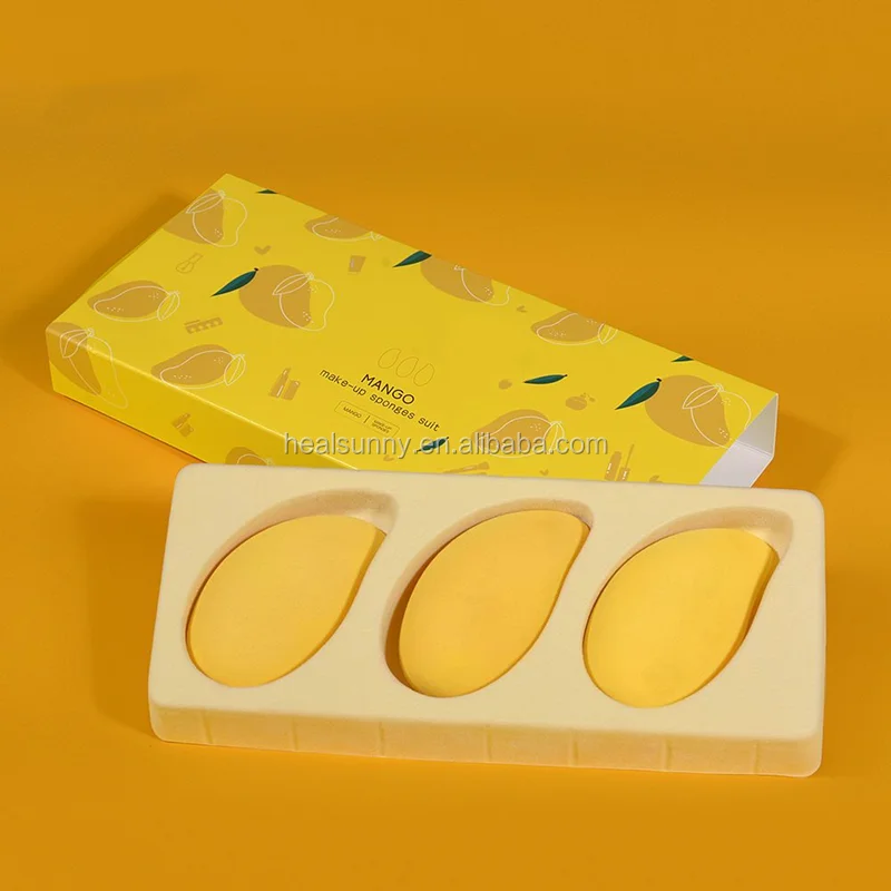 

New arrival multiple usage mango sponge puff easy makeup microfiber puff
