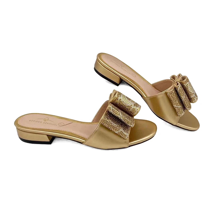 

African summer waterproof leather ladies flat slippers