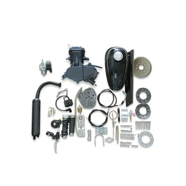 

Scooter 48cc 49cc 50cc 60cc 66cc 80 cc bike engine gasoline motorized bicycle 80cc kit, Silver, black