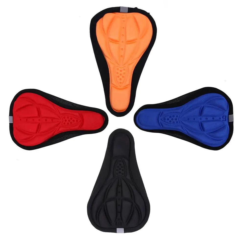 

SINO High Quality 3d Bike Saddle Cover Thickened Silicone Sponge Bicycle Seat Cover Soft Saddle Equipment Accessories, Red blue black orange