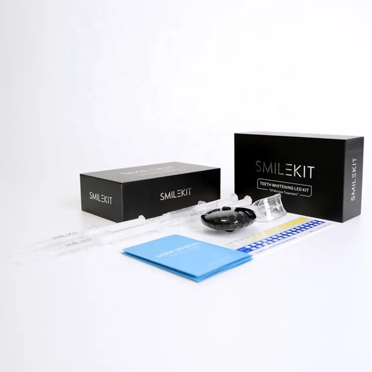 

Smilekit china white and black customize package oem low moq led cheap home use teeth whitening kit, Blue white