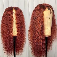 

Ginger Orange Brazilian 13x4 Lace Front Human Hair Wigs for Black Women Orange Curly Lace Frontal Wigs Pre Plucked Hairline